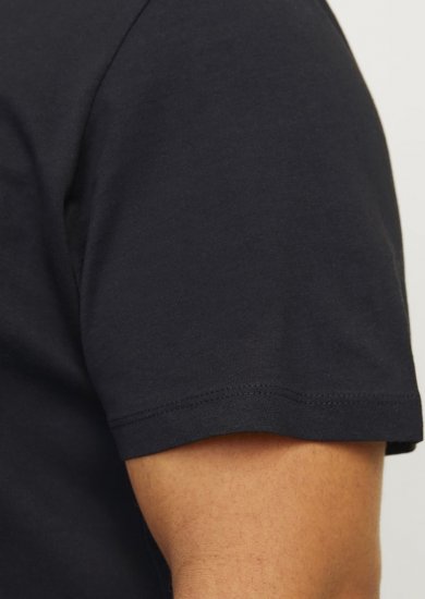 Jack & Jones CALEB VARSITY O-Neck T-Shirt Black - Marškinėliai - Marškinėliai - 2XL-14XL