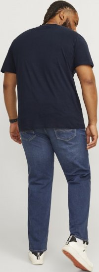 Jack & Jones CALEB VARSITY O-Neck T-Shirt Navy Blazer - Marškinėliai - Marškinėliai - 2XL-14XL