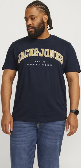 Jack & Jones CALEB VARSITY O-Neck T-Shirt Navy Blazer - Marškinėliai - Marškinėliai - 2XL-14XL