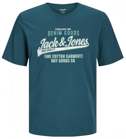 Jack & Jones JJELOGO O-Neck T-Shirt Deep Teal - Marškinėliai - Marškinėliai - 2XL-14XL