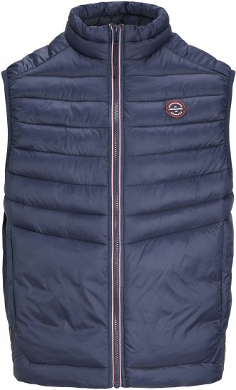 Jack & Jones SPRINT True Red Stitches BODYWARMER Navy Blazer - Didelės vyriškos striukės - Didelės vyriškos striukės