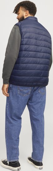 Jack & Jones SPRINT True Red Stitches BODYWARMER Navy Blazer - Didelės vyriškos striukės - Didelės vyriškos striukės