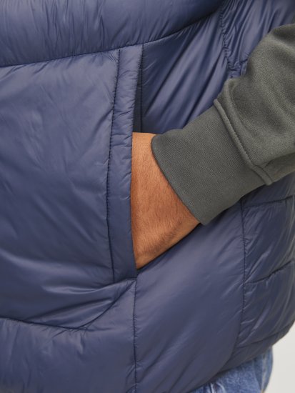 Jack & Jones SPRINT True Red Stitches BODYWARMER Navy Blazer - Didelės vyriškos striukės - Didelės vyriškos striukės