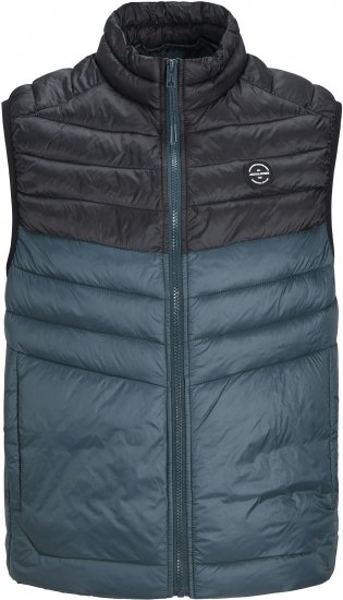 Jack & Jones SPRINT Black Blocking BODYWARMER With Collar Dark Turquoise - Didelės vyriškos striukės - Didelės vyriškos striukės