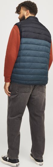 Jack & Jones SPRINT Black Blocking BODYWARMER With Collar Dark Turquoise - Didelės vyriškos striukės - Didelės vyriškos striukės