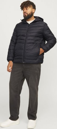 Jack & Jones SPRINT Quilted Hooded Jacket Black - Didelės vyriškos striukės - Didelės vyriškos striukės
