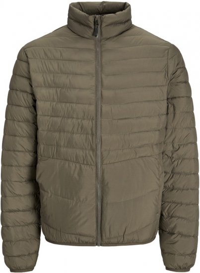 Jack & Jones STATE Puffer Jacket With Collar Brown - Didelės vyriškos striukės - Didelės vyriškos striukės
