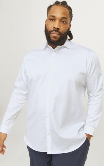 Jack & Jones ARMA LS Shirt White - Marškiniai - Marškiniai - 2XL-8XL
