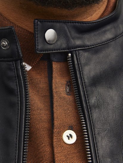 Jack & Jones DYLAN Clean PU Jacket Black - Didelės vyriškos striukės - Didelės vyriškos striukės