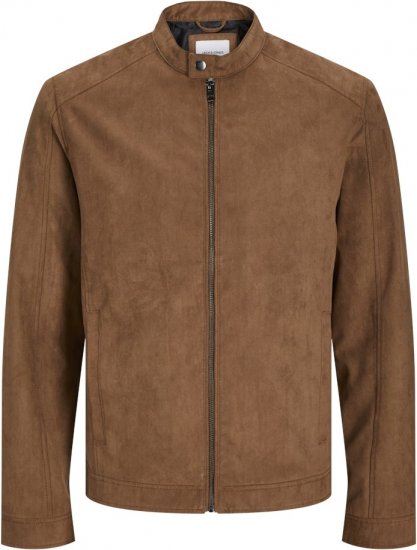 Jack & Jones DYLAN Clean Jacket Brown - Didelės vyriškos striukės - Didelės vyriškos striukės