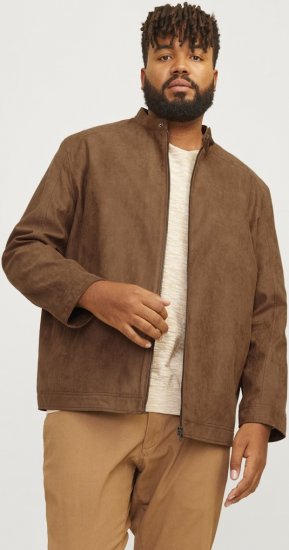 Jack & Jones DYLAN Clean Jacket Brown - Didelės vyriškos striukės - Didelės vyriškos striukės