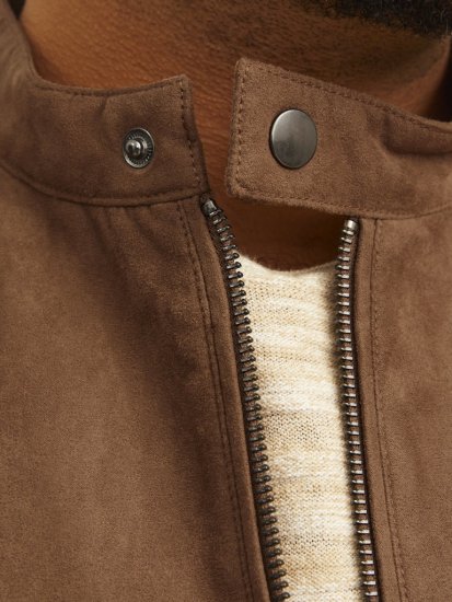 Jack & Jones DYLAN Clean Jacket Brown - Didelės vyriškos striukės - Didelės vyriškos striukės
