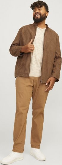 Jack & Jones DYLAN Clean Jacket Brown - Didelės vyriškos striukės - Didelės vyriškos striukės
