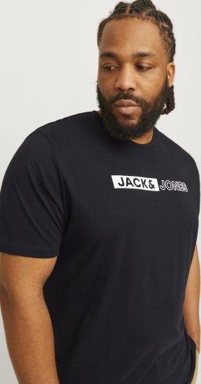 Jack & Jones CORP Logo Play 5 T-Shirt Black - Marškinėliai - Marškinėliai - 2XL-14XL