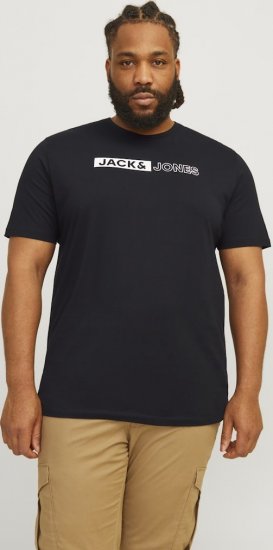 Jack & Jones CORP Logo Play 5 T-Shirt Black - Marškinėliai - Marškinėliai - 2XL-14XL