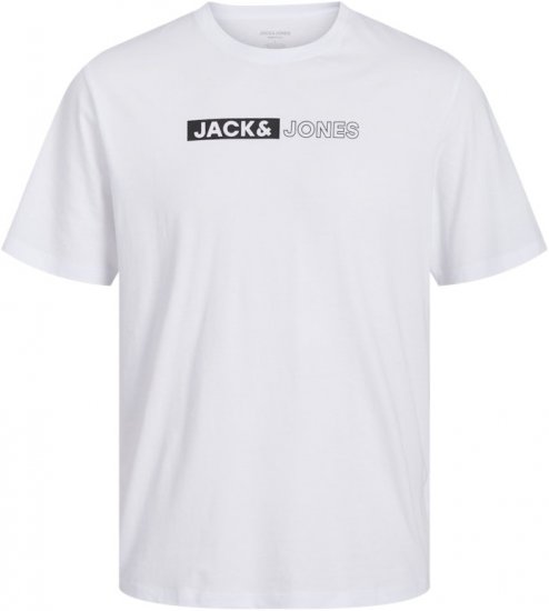 Jack & Jones CORP Logo Play 5 T-Shirt White - Marškinėliai - Marškinėliai - 2XL-14XL