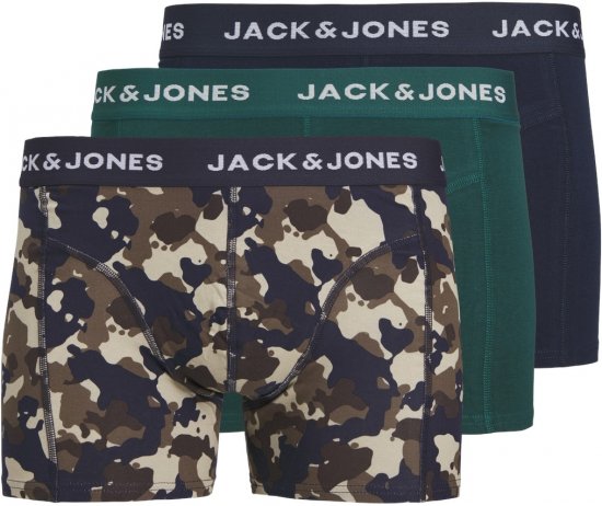 Jack & Jones JACCAMOFLAGE Trunks 3-Pack Navy Blazer - Apatinis trikotažas ir plaukimo apranga - Apatinis trikotažas - 2XL-8XL