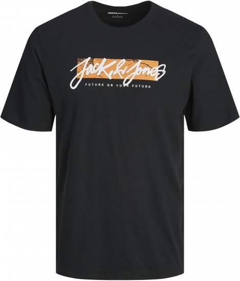 Jack & Jones TILEY T-Shirt Black - Marškinėliai - Marškinėliai - 2XL-14XL