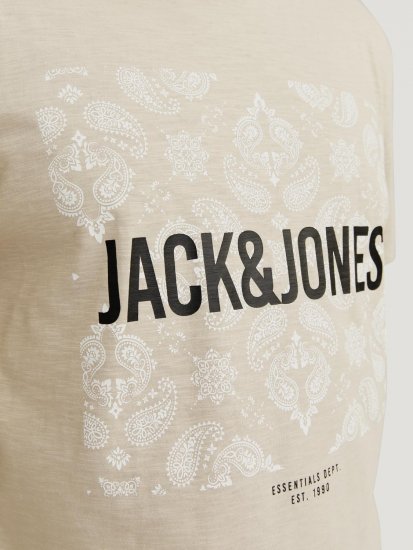 Jack & Jones JJPAISLEY T-Shirt Moonbeam - Marškinėliai - Marškinėliai - 2XL-14XL