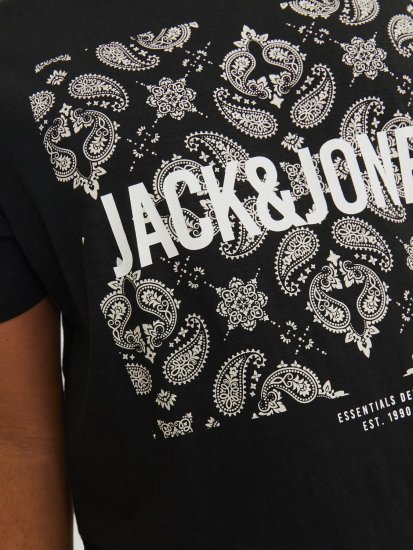 Jack & Jones JJPAISLEY T-Shirt Black - Marškinėliai - Marškinėliai - 2XL-14XL
