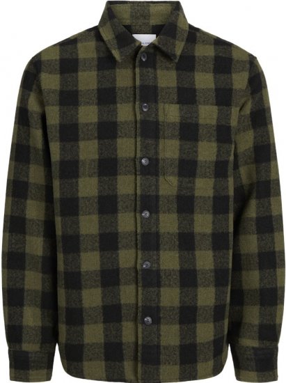 Jack & Jones ZAC Brushed Long Sleeve Overshirt Green - Marškiniai - Marškiniai - 2XL-8XL