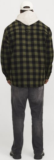 Jack & Jones ZAC Brushed Long Sleeve Overshirt Green - Marškiniai - Marškiniai - 2XL-8XL