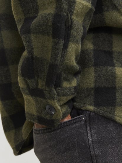 Jack & Jones ZAC Brushed Long Sleeve Overshirt Green - Marškiniai - Marškiniai - 2XL-8XL