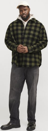Jack & Jones ZAC Brushed Long Sleeve Overshirt Green - Marškiniai - Marškiniai - 2XL-8XL