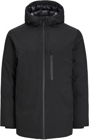 Jack & Jones PAYNE Windproof Parka Black - Didelės vyriškos striukės - Didelės vyriškos striukės