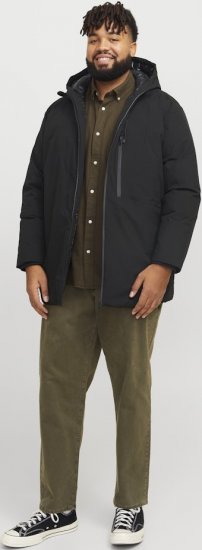 Jack & Jones PAYNE Windproof Parka Black - Didelės vyriškos striukės - Didelės vyriškos striukės