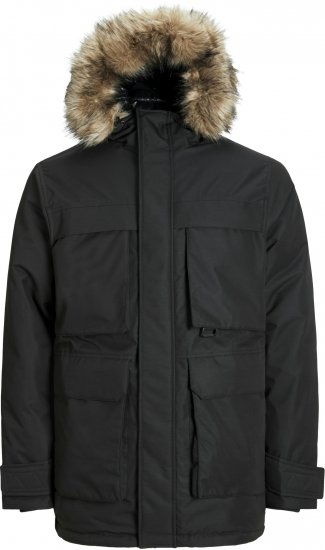 Jack & Jones STAR Parka Black - Didelės vyriškos striukės - Didelės vyriškos striukės