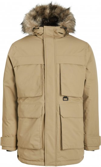Jack & Jones STAR Parka Beige - Didelės vyriškos striukės - Didelės vyriškos striukės