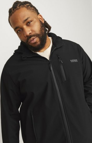 Jack & Jones JJTAYLOR Softshell Jacket Black - Didelės vyriškos striukės - Didelės vyriškos striukės