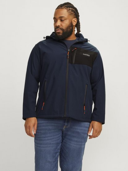 Jack & Jones JJTAYLOR Softshell Jacket Navy Blazer - Didelės vyriškos striukės - Didelės vyriškos striukės