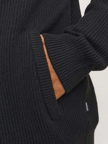 Jack & Jones PANNEL Turtleneck Knitted Sweater with Zipper Black - Megztiniai ir džemperiai - Megztiniai ir Džemperiai - 2XL-14XL