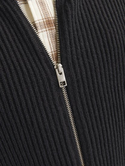 Jack & Jones PANNEL Turtleneck Knitted Sweater with Zipper Black - Megztiniai ir džemperiai - Megztiniai ir Džemperiai - 2XL-14XL
