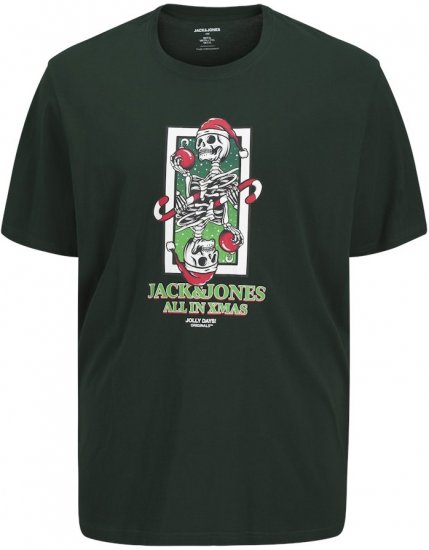 Jack & Jones XMAS Christmas Skull T-Shirt Dark Slate Grey - Marškinėliai - Marškinėliai - 2XL-14XL