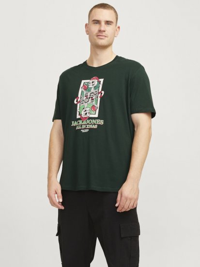 Jack & Jones XMAS Christmas Skull T-Shirt Dark Slate Grey - Marškinėliai - Marškinėliai - 2XL-14XL