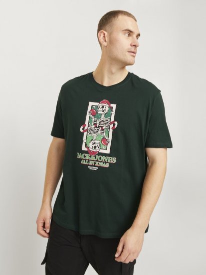 Jack & Jones XMAS Christmas Skull T-Shirt Dark Slate Grey - Marškinėliai - Marškinėliai - 2XL-14XL