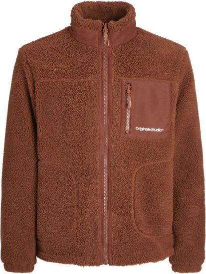 Jack & Jones ESTERBRO High Collar Teddy Jacket Brandy Brown - Didelės vyriškos striukės - Didelės vyriškos striukės
