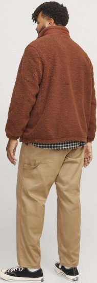 Jack & Jones ESTERBRO High Collar Teddy Jacket Brandy Brown - Didelės vyriškos striukės - Didelės vyriškos striukės