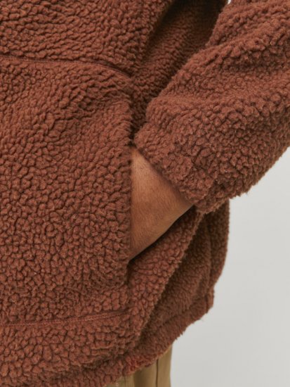 Jack & Jones ESTERBRO High Collar Teddy Jacket Brandy Brown - Didelės vyriškos striukės - Didelės vyriškos striukės