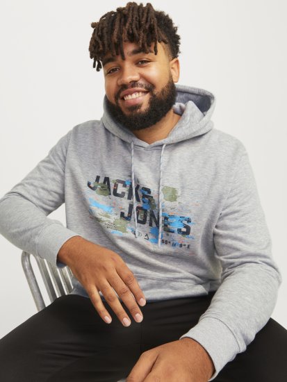 Jack & Jones JCOOUTDOOR Hoodie Light Grey - Megztiniai ir džemperiai - Megztiniai ir Džemperiai - 2XL-14XL