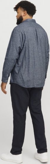 Jack & Jones NORRIS Flannel Long Sleeve Shirt Navy Blazer - Marškiniai - Marškiniai - 2XL-8XL