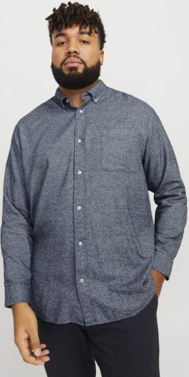 Jack & Jones NORRIS Flannel Long Sleeve Shirt Navy Blazer - Marškiniai - Marškiniai - 2XL-8XL