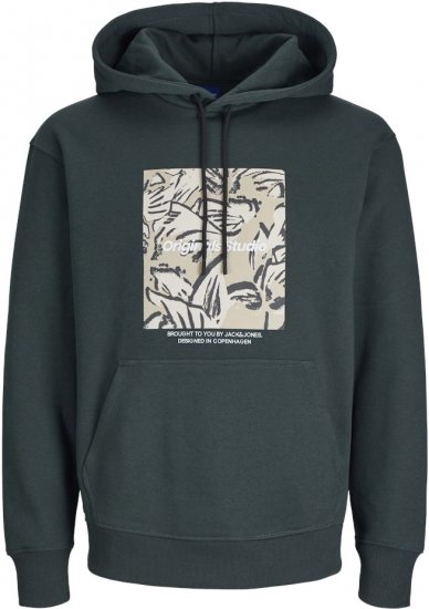 Jack & Jones ESTERBRO Hoodie Dark Green - Megztiniai ir džemperiai - Megztiniai ir Džemperiai - 2XL-14XL