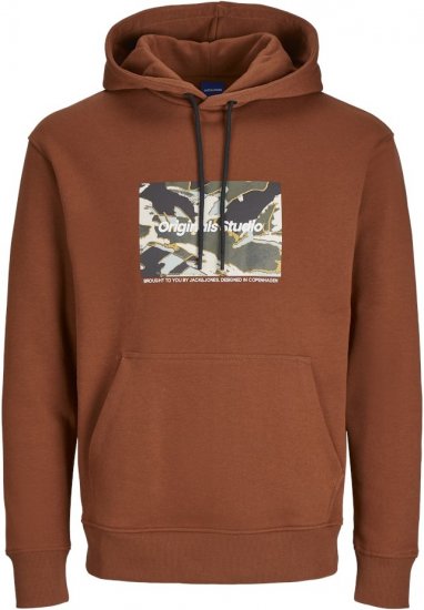 Jack & Jones ESTERBRO Hoodie Brandy Brown - Megztiniai ir džemperiai - Megztiniai ir Džemperiai - 2XL-14XL