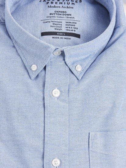 Jack & Jones Brook Oxford Long Sleeve Shirt Cashmere Blue - Marškiniai - Marškiniai - 2XL-8XL