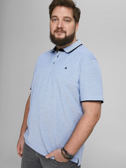 Jack & Jones PAULOS Short Sleeve Polo Light Blue/PS - Polo marškinėliai - Polo marškinėliai - 2XL-8XL