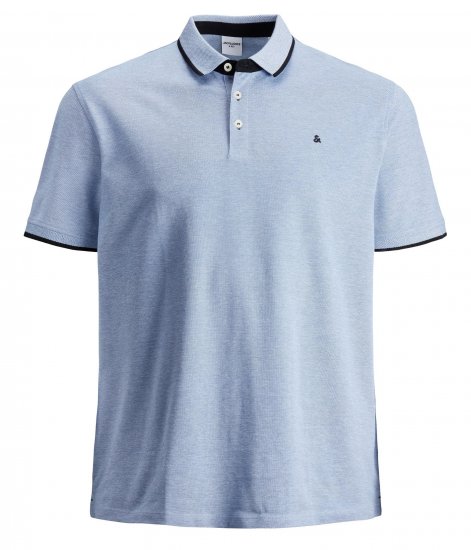 Jack & Jones PAULOS Short Sleeve Polo Light Blue/PS - Polo marškinėliai - Polo marškinėliai - 2XL-8XL
